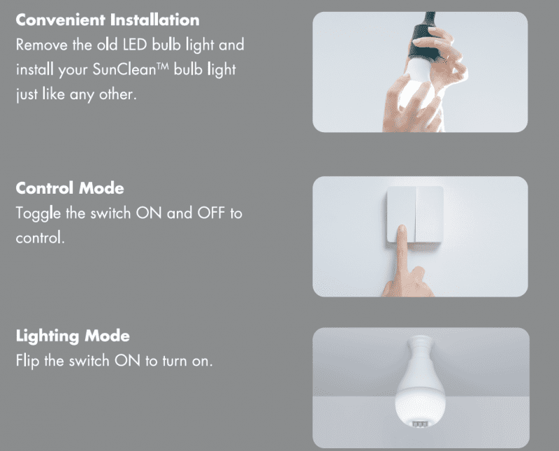 Đèn khử khuẩn 59S SunClean™ Bulb Light (A60/A19) den khu khuan 59s sunclean bulb light a60 a19 6