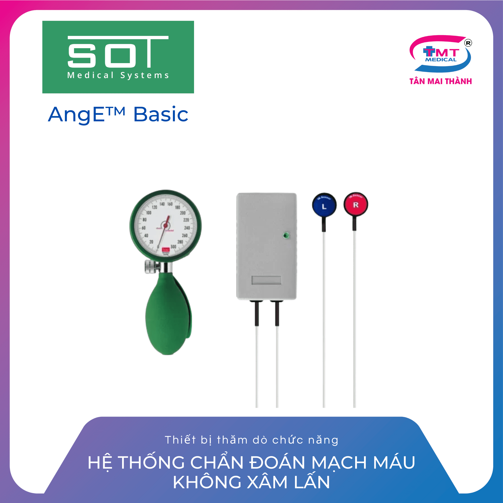 Hệ thống chẩn đoán mạch máu không xâm lấn thủ công AngE™ Basic ABI Hệ thống chẩn đoán mạch máu không xâm lấn thủ công AngE™ Basic ABI